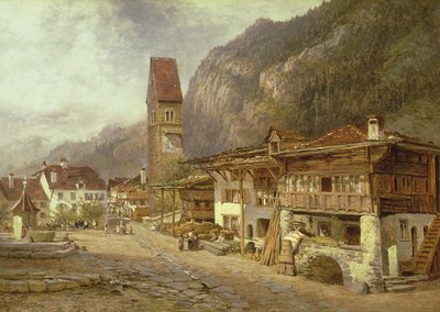 Unterseen, Interlaken: Otoño en Suiza, 1878 de Benjamin Williams Leader